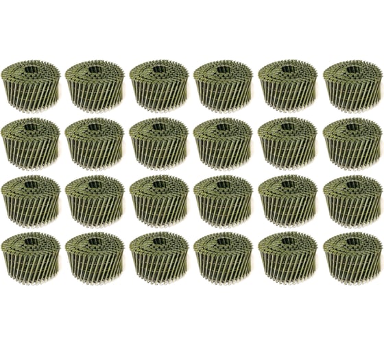 Изображение товара Барабанные гвозди Кордленд 6000 шт. (24 кассеты по 250 шт.) Ø 2,8 мм, длина 60 мм, Ø шляпки 6,8 мм, винтовые GVB-00023.24