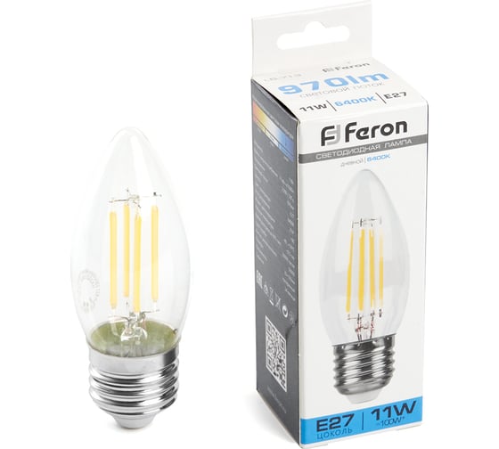 Изображение товара Светодиодная лампа FERON LB-713 Свеча E27 11W 6400K, 38274