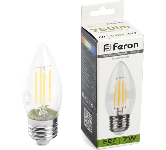 Изображение товара Светодиодная лампа FERON LB-66 Свеча E27 7W 4000K, 38271