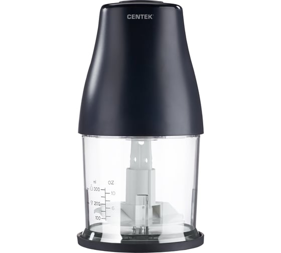 Изображение товара Чоппер Centek 400 Вт 2 скорости, чаша 800 мл, 3 насадки/режима измельчение /взбитие/ чистка CT-1398