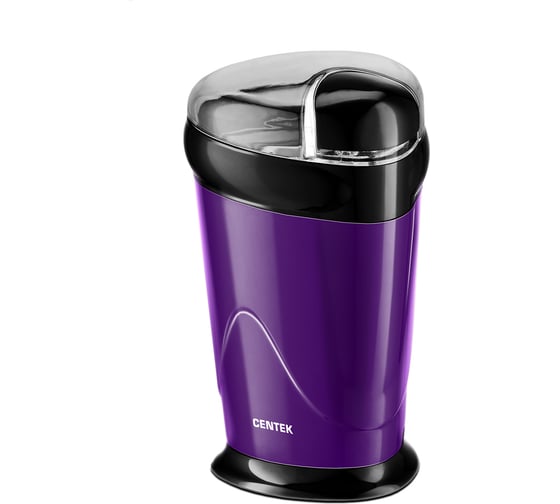 Изображение товара Кофемолка Centek фиолетовый 200 Вт, 60 г, 6 чашек ароматного кофе, прозрачная крышка CT-1358 Violet