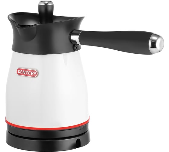 Изображение товара Электрическая турка Centek белый 0.5 л, 480 Вт, нержавеющая сталь, съемная мягкая ручка, крышка CT-1080 W