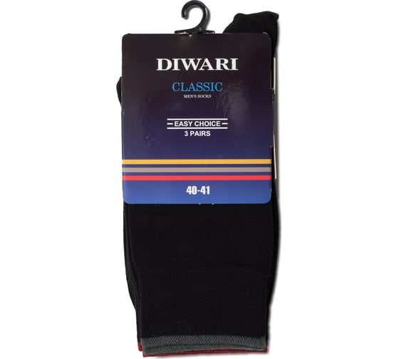 Изображение товара Мужские носки DIWARI CLASSIC 5С-08СП, р.25, 000 черный, 3 пары 1001330120020012000