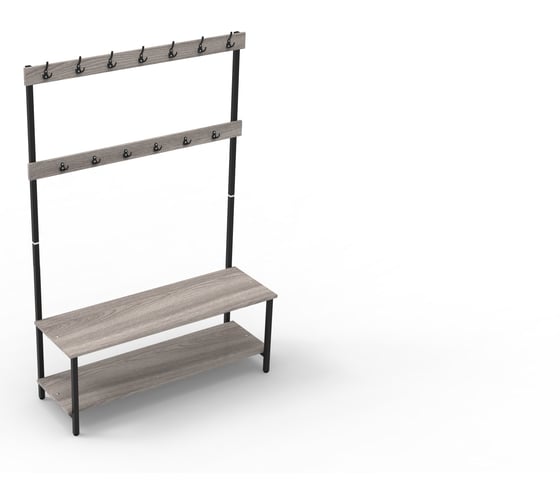 Изображение товара Вешалка ТИТАН МЕТА ВГР-6, каркас черный, ясень светлый шимо 4670026244403