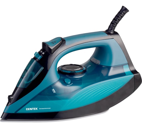Изображение товара Утюг Centek синий 2800 Вт, керамическая подошва, паровой удар, защита от накипи, автовыключение CT-2317 BLUE