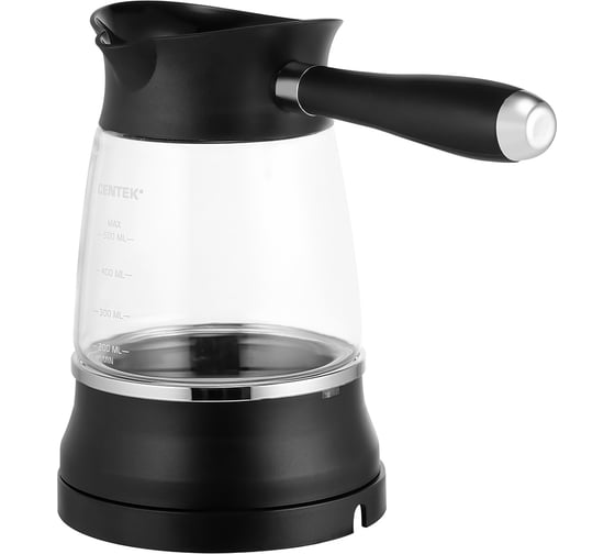 Изображение товара Электрическая турка Centek 0.5 л, 480 Вт стеклянная колба, съемная мягкая ручка CT-1096