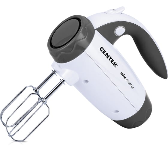 Изображение товара Миксер Centek белый/серый 350 Вт, 6 скоростей + турбо режим, взбивание/замешивание CT-1114