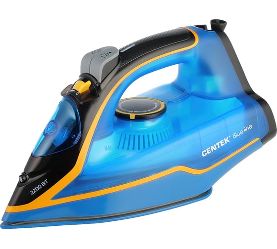 Изображение товара Утюг Centek синий 2200 Вт, 300 мл, керамическая подошва, паровой удар, самоочистка CT-2363 BLUE