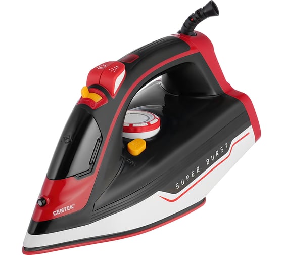 Изображение товара Утюг Centek красный 2600 Вт, керамическая подошва, высокая мощность, 300 мл CT-2350 RED