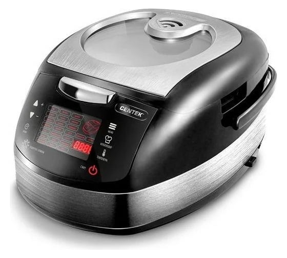 Изображение товара Мультиварка Centek Ceramic черный/сталь 860 Вт, 5 л, LED, 21 программа CT-1472