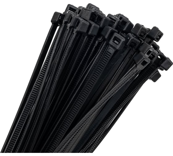 Изображение товара Кабельная стяжка BM Group цвет черный, устойчивая к воздействию УФ-лучей, 200x3,6 мм, 100 шт. BM-N2036