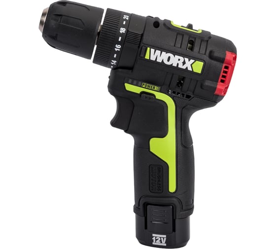Изображение товара Дрель-шуруповерт WORX Professional аккумуляторный ударный бесщеточный 12В, 40Нм, 2Ач х2, ЗУ, в кейсе WU131X