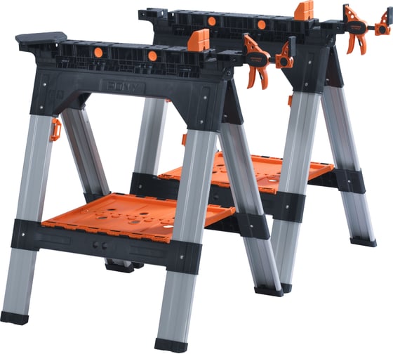 Изображение товара Козлы многофункциональные 2 шт +2 струбцины Pony Jorgensen 60400