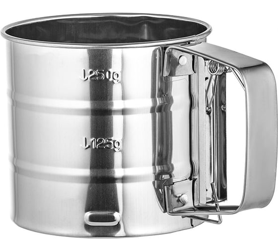 Изображение товара Кружка-сито для муки Lara механическая, нержавеющая сталь LR07-40