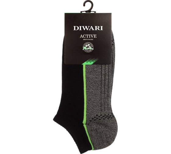 Изображение товара Мужские ультракороткие носки DIWARI ACTIVE 15С-44СП, р.27, 044 черный-темно-серый 1001330050030162044