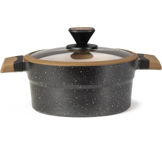Изображение товара Кастрюля Lara МАРСЕЛЬ 20x9.5 см, 2.5 л Bronze stone крышка, силикон, все типы плит LR02-302