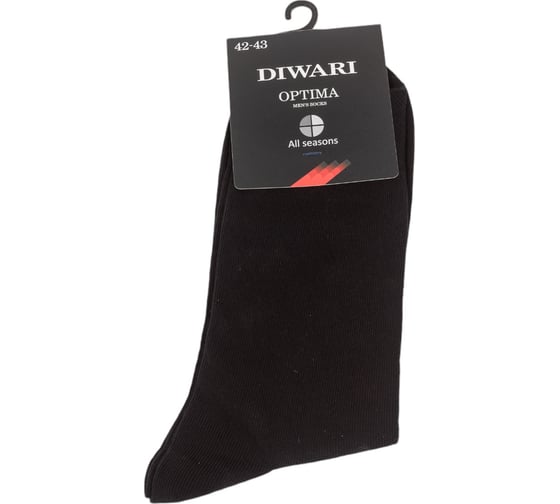 Изображение товара Мужские носки DIWARI OPTIMA All seasons, 7С-43СП, р.27, 000 черный 1001330370030012000