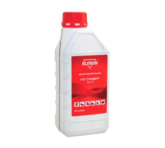 Изображение товара Масло минеральное (1 л) для 4-х тактных двигателей воздушного охлаждения Elitech 2001.000300 176455