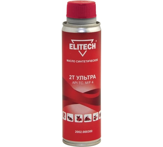 Изображение товара Масло синтетическое (0.2 л) для 2-х тактных двигателей воздушного охлаждения Elitech 2002.000300