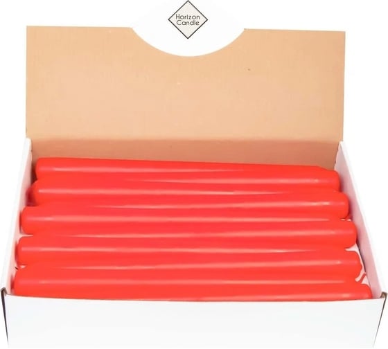 Изображение товара Коническая свеча MIR LIGHT HorizonCandle ЭКОНОМ h 250 мм, d 19 мм, 51 шт в упаковке, красная СС-68814
