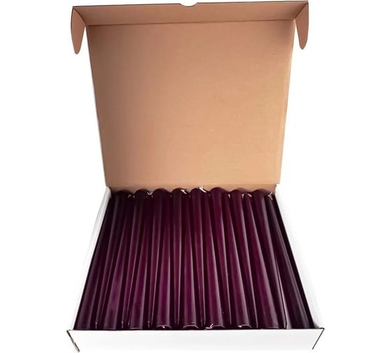 Изображение товара Коническая свеча MIR LIGHT HorizonCandle ЭКОНОМ h 250 мм, d 19 мм, 51 шт в упаковке, бордовая СС-68838