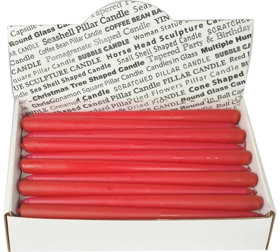 Изображение товара Коническая свеча MIR LIGHT HorizonCandle h 250 мм, d 19 мм, 30 шт в упаковке, красная СС-66414