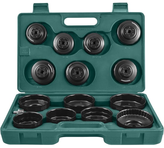 Изображение товара Комплект чашек для съема масляных фильтров 65-100 мм, 15 пр. Jonnesway AI050004 47033