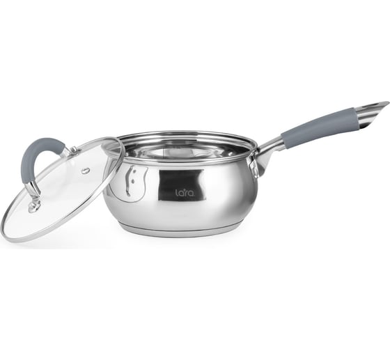 Изображение товара Сотейник Lara BELL нержавеющая сталь 16x8.5 см, 1.8 л, капсулированное индукционное дно, крышка LR03-14