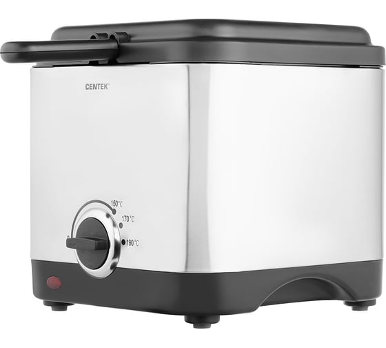 Изображение товара Фритюрница Centek 900 Вт, объём 1,5 л, чаша - антипригарная, стальной корпус, окно CT-1430