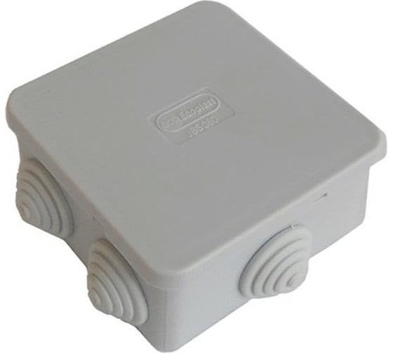 Изображение товара Распределительная коробка Экопласт JBS080 о/п, для монтажного пистолета 85x85x50 6 вых, IP44 44066-1
