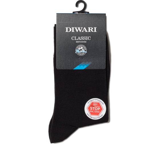 Изображение товара Мужские антибактериальные носки DIWARI CLASSIC 7С-40СП, р.29, 000 черный 1001330150050012000