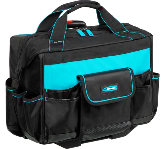 Изображение товара Сумка для инструмента GROSS 460x240x340мм, выдвижная рукоятка, колеса 90277