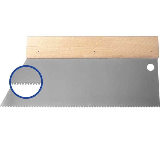 Изображение товара Зубчатый шпатель для клея JETTOOLS с деревянной ручкой, трапеция, 250 мм, зуб 5x4мм S2/250