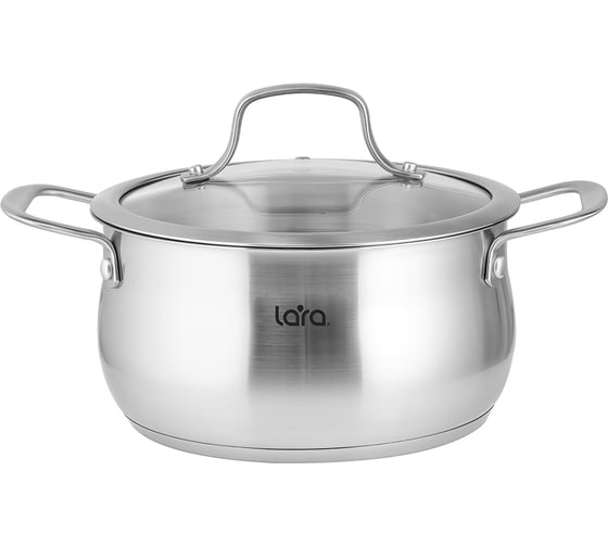 Изображение товара Кастрюля Lara ПРОВАНС нержавеющая сталь 24x12 см 5.4 л, индукционное дно, крышка LR02-354