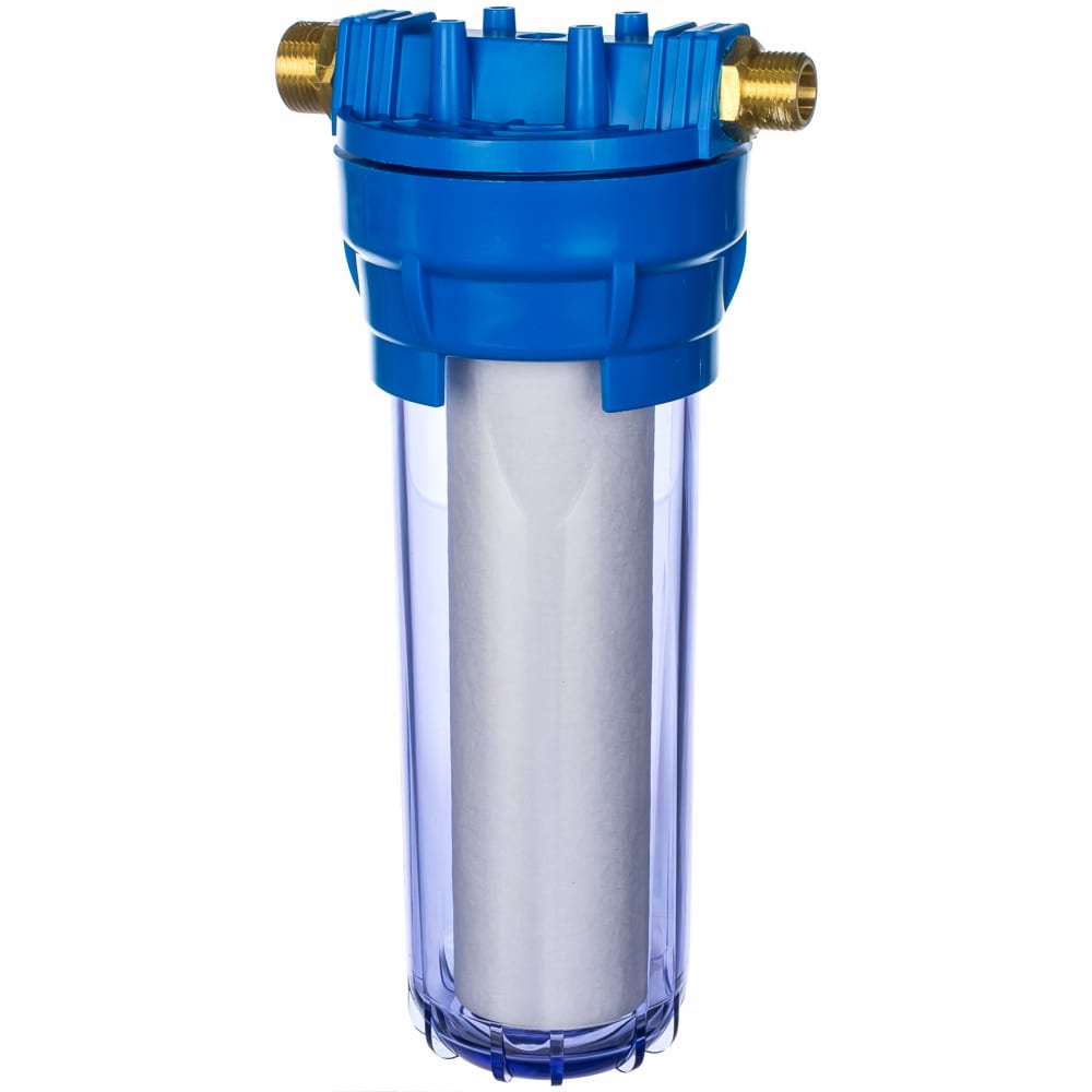 Магистральный фильтр для воды со сменным картриджем гейзер 1п прозр.10