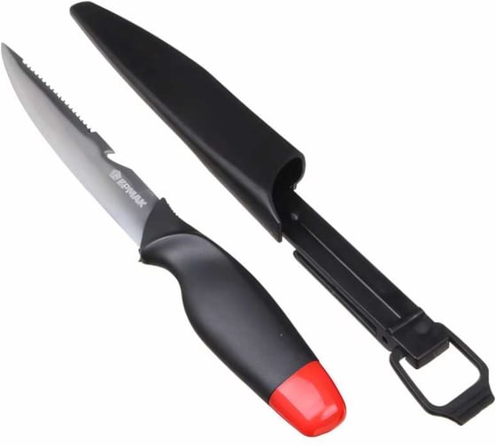 Изображение товара Нетонущий нож для рыбалки и туризма c ножнами Ермак 26.5см, сталь, пластик 118-147