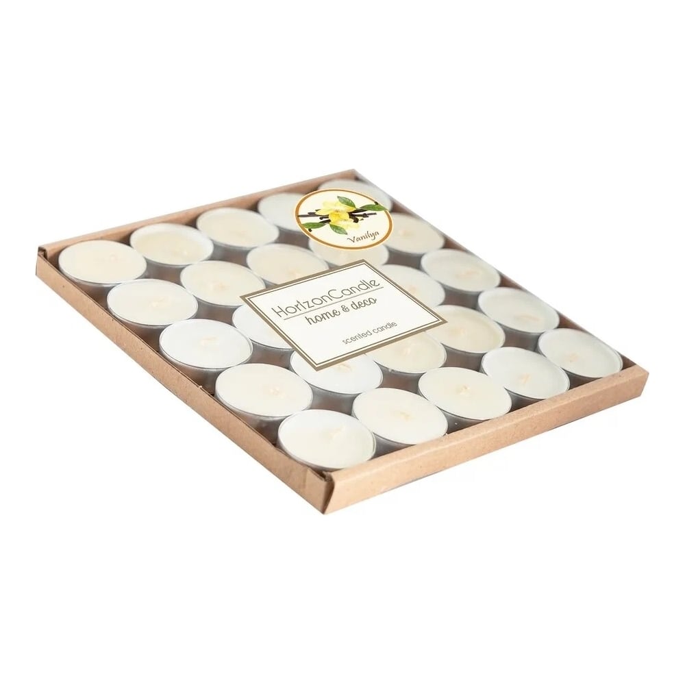 Изображение товара Чайные плавающие свечи MIR LIGHT HorizonCandle 25 шт бежевые с жасмином