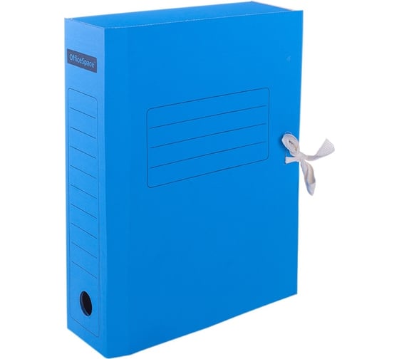 Изображение товара Архивная папка OfficeSpace с завязками, микрогофрокартон, 75 мм, синий 225429