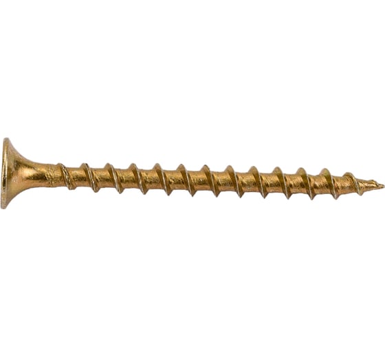 Изображение товара Саморезы Gigant 3,5x45, потайная головка, крупный шаг, желтый цинк, 1 кг (примерно 388 шт) 123511