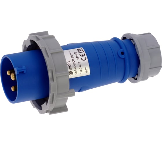 Изображение товара Кабельная вилка INPIN 16A/230V/1P+N+E/IP67 CA278
