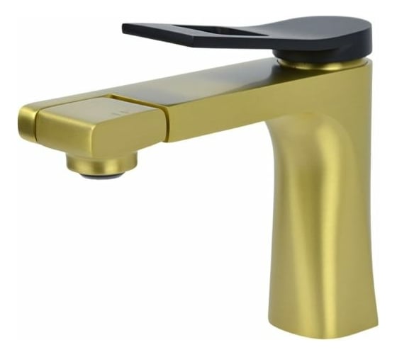 Изображение товара Универсальный смеситель для раковины/биде Bronze de Luxe ELEMENT матовое золото/черный EL02XGB