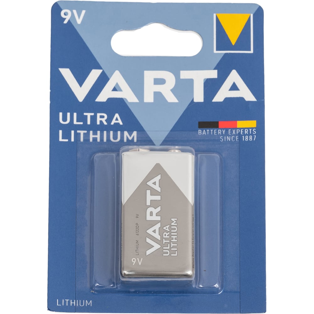 Изображение товара Батарейка Varta ULTRA Крона 9V 6FR22 Lithium надежный источник питания