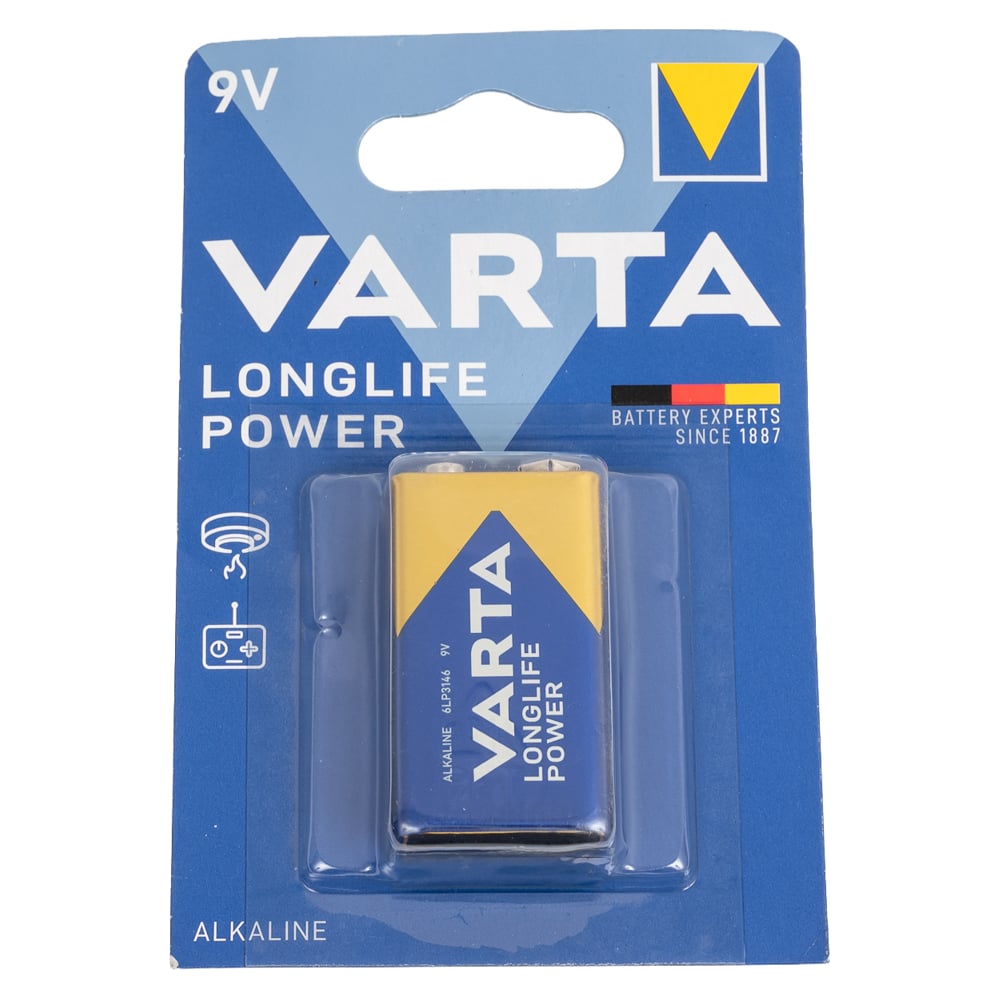 Изображение товара Батарейка Varta LONGLIFE POWER (HIGH ENERGY) Крона 6LR61 9V