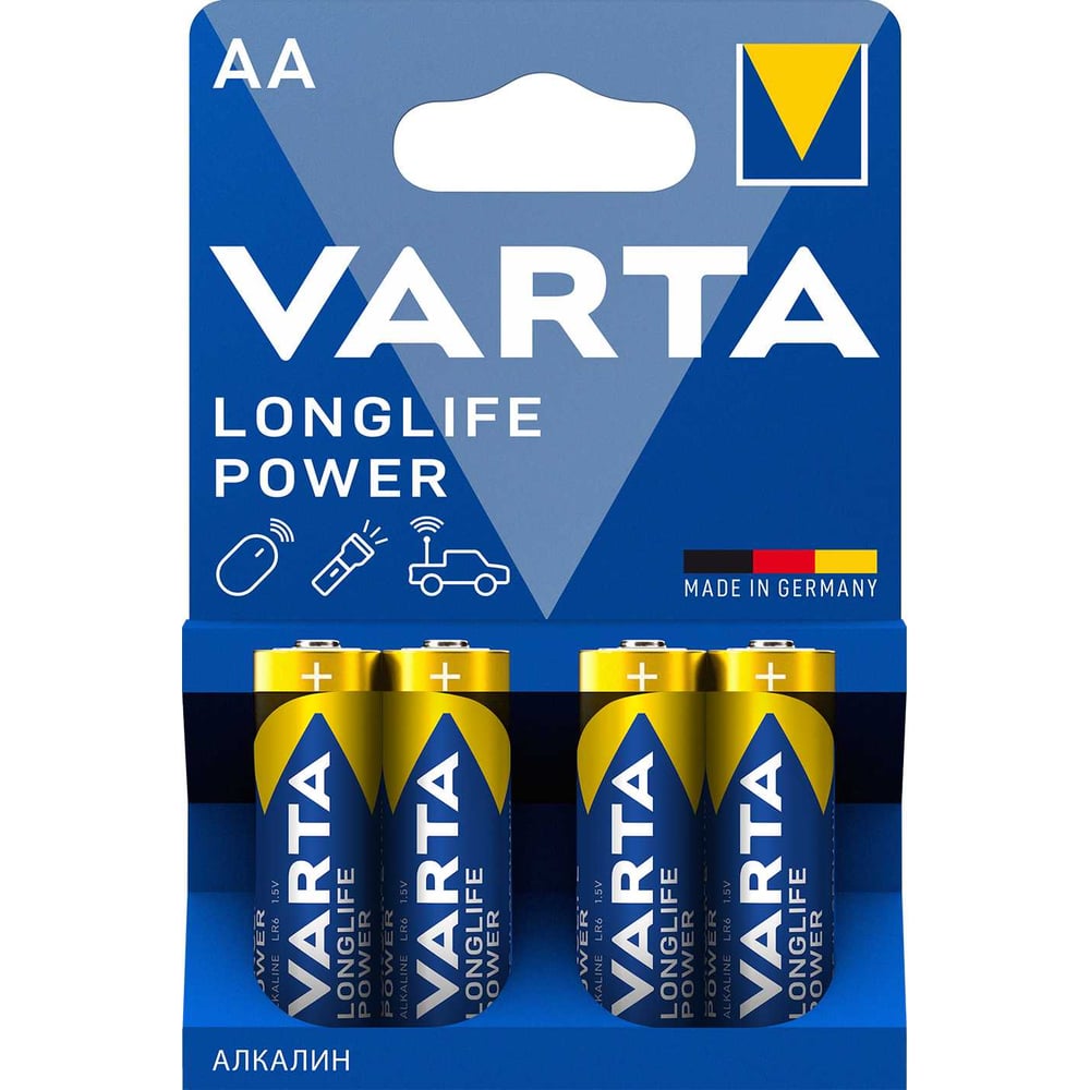 Изображение товара Батарейки Varta LR6 AA BL4 Пальчиковые Alkaline 1.5V