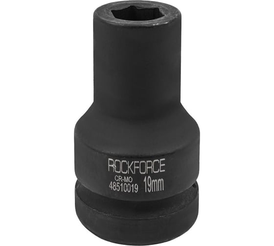 Изображение товара Головка торцевая Rockforce 19мм 1" 6-гранная ударная удлиненная 90мм RF-48510019(51153)