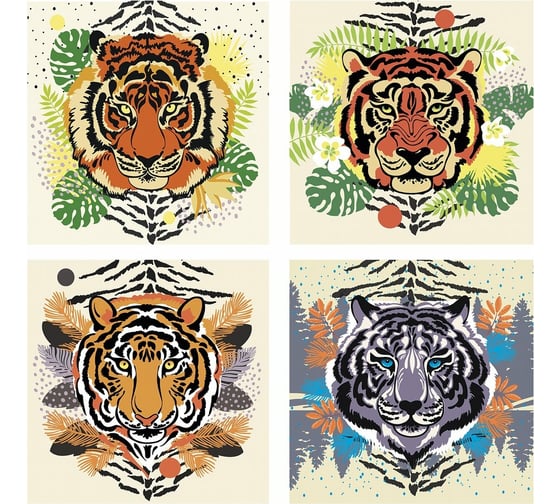 Изображение товара Подставка под горячее МУЛЬТИДОМ Ауф Тигр размер 14x14 см 4 дизайна МТ88-396