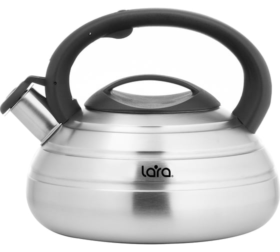 Изображение товара Чайник Lara матовый 3.0 л Soft-touch индукционное капсулированное дно, свисток с кнопочным механизмом LR00-80 SS