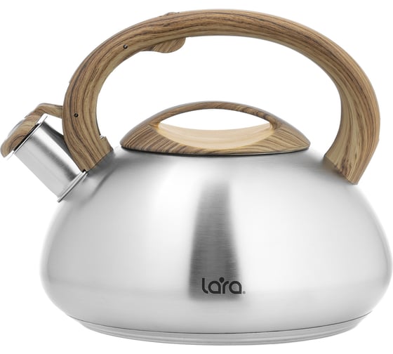 Изображение товара Чайник Lara зеркальный 3.0 л Soft-touch индукционное капсулированное дно, свисток с кнопочным механизмом LR00-71