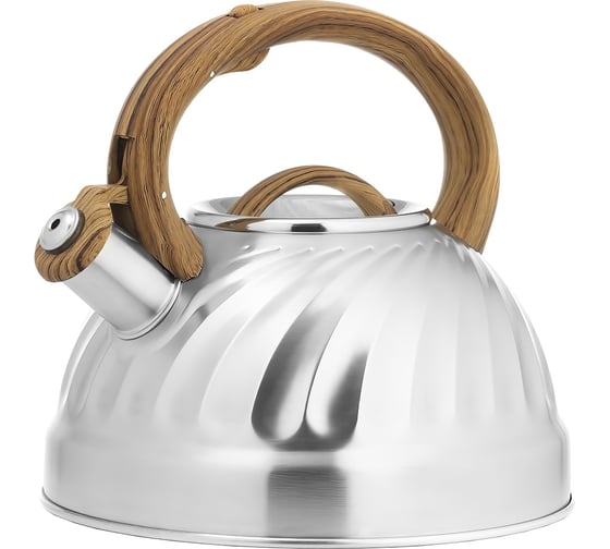 Изображение товара Чайник Lara зеркальный 2.7 л индукционное капсулированное дно, свисток с кнопочным механизмом LR00-69