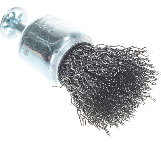 Изображение товара Щётка-кисть, гофрированная стальная проволока №070 (24 мм; хвостовик 6 мм) для дрели Атака 22383